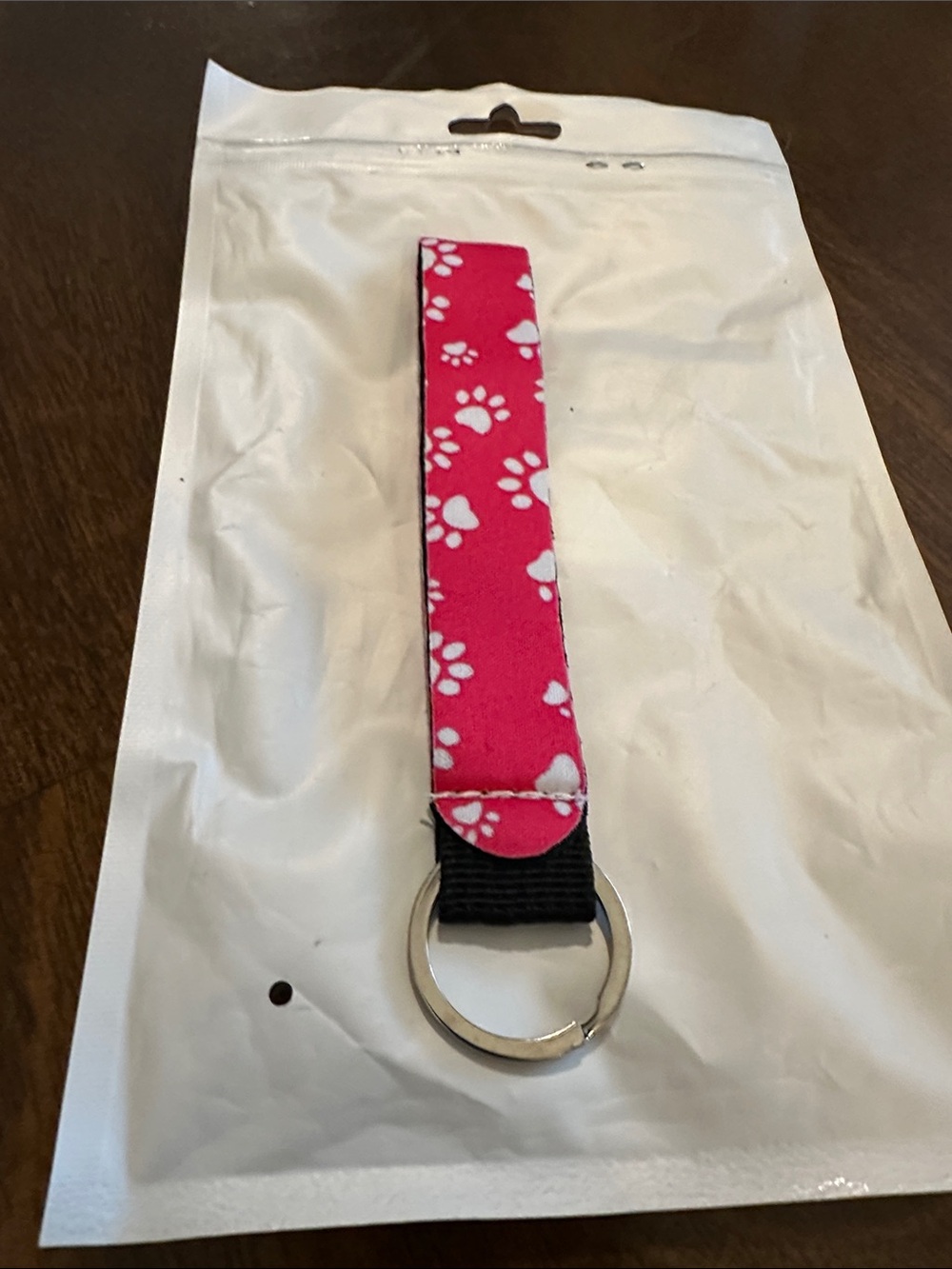 Pink Paw Print Key Fob Wristlet